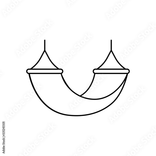 Beach hammock icon. Outline beach hammock vector icon for web design isolated on white background - Vector