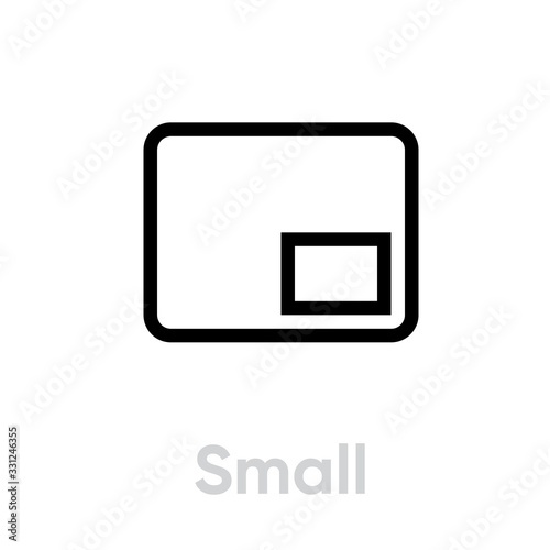 Small video tv icon. Editable line vector.