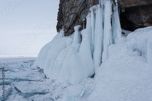 Lake Baikal beautiful winter, amazing natural scenery. © zhuxiaophotography