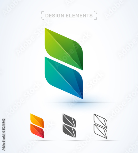 Vector arrow, airplane wing logo design template. Origami application icon for delivery, travel company