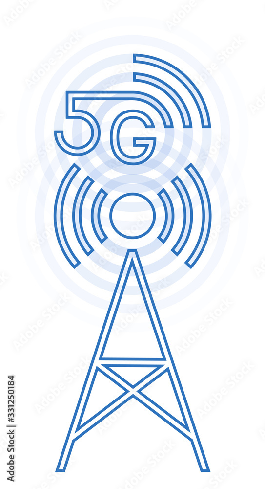 5G antenna line vector icon, 5th generation of cellular network technology. Enables Internet of Things. 5G antenna line vector icon, 5th generation of cellular network technology. Enables Internet of Things.