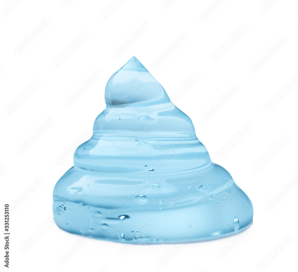Sample of transparent cosmetic gel on white background Sample of transparent cosmetic gel on white background