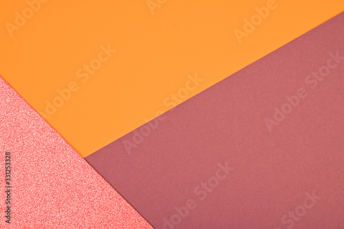 Multicolored empty image for any design purposes, colored paper pink glitter, orange, rust