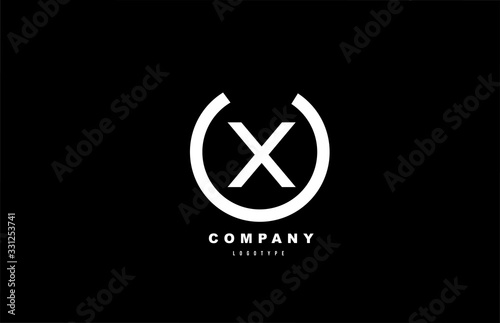 X white and black letter logo alphabet icon design for company and business