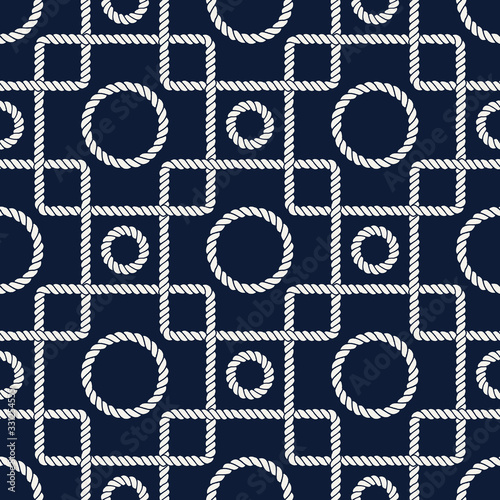 Vector endless nautical rope pattern, hand drawn