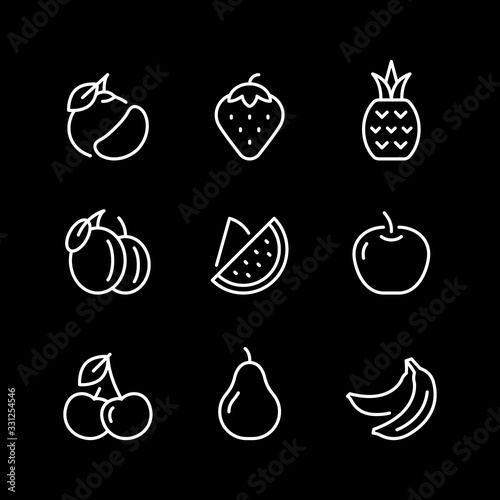 Set line icons of fruit