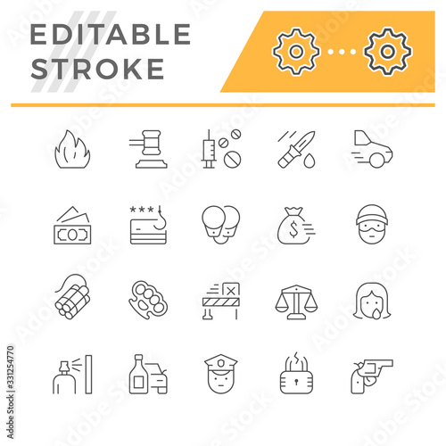 Set line icons of criminal