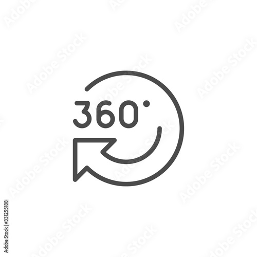 360 rotation line outline modern icon