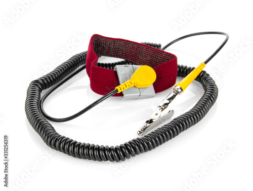 An antistatic wrist strap or ESD wrist strap is a device used to prevent electrostatic discharge (ESD) by safely grounding a person working on electronic equipment.