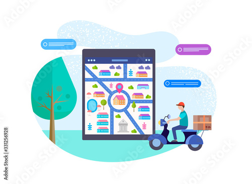 Online ordering and delivery concept vector illustration
