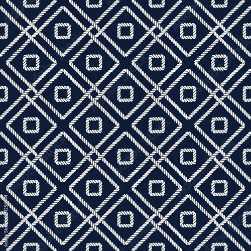 Vector endless nautical rope pattern, hand drawn
