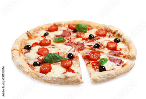 Hot delicious pizza Diablo isolated on white