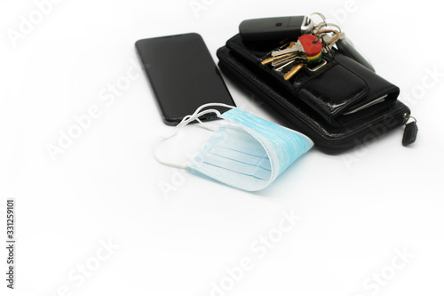 Medical Mask on white background - everyday protection during the epidemic, quarantine