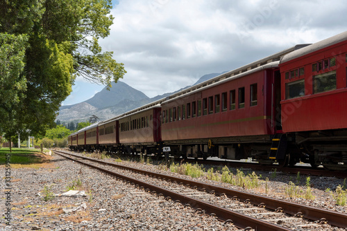 Elgin, Western Cape, South Africa. Dec 2019. Elgin station in the Overberg region of the Western Cape. Vintage tourist train at Elgin Station