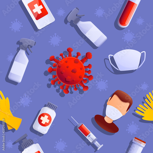 cartoon background on the theme of virus and disease, vector illustration photo