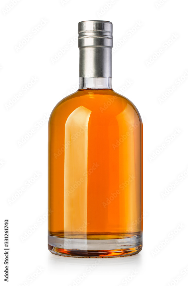 whiskey bottle isolated on white