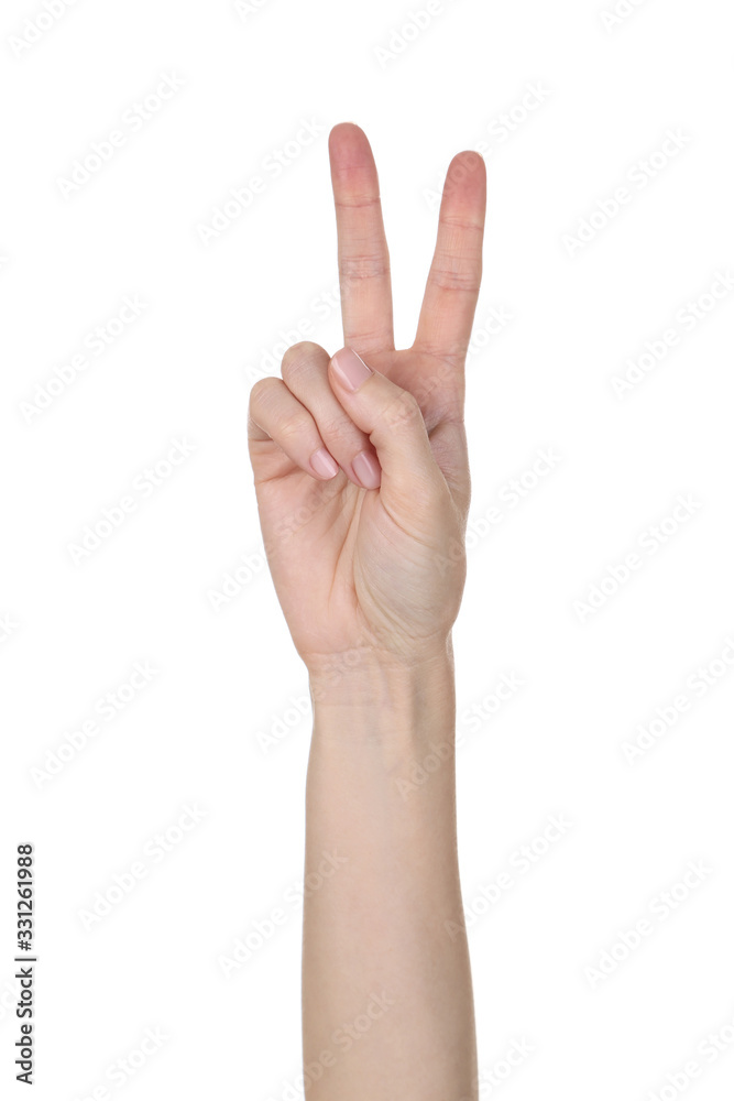Female hand isolated on white background Female hand isolated on white background