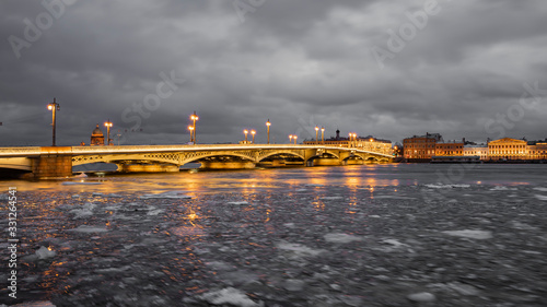 Evening view from the Neva river, Russia, Saint-Petersburg