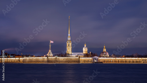 Peter and Paul Fortress at sunset, Russia, St. Petersburg