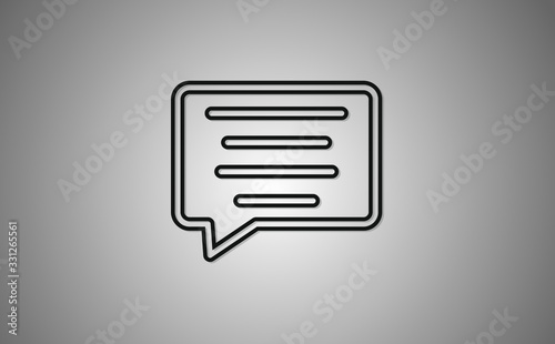 text message vector icon, speech bubble symbol. Modern, simple flat vector illustration for web site or mobile app