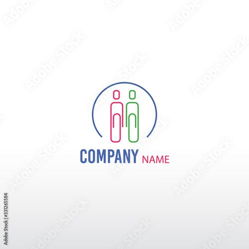 logo Abstract paper clip template for your business needs