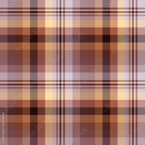 Seamless pattern in great creative light and dark brown and light yellow colors for plaid, fabric, textile, clothes, tablecloth and other things. Vector image.