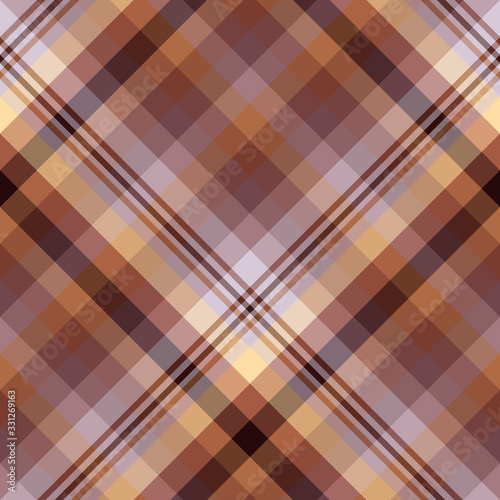 Seamless pattern in great creative light and dark brown and light yellow colors for plaid, fabric, textile, clothes, tablecloth and other things. Vector image. 2
