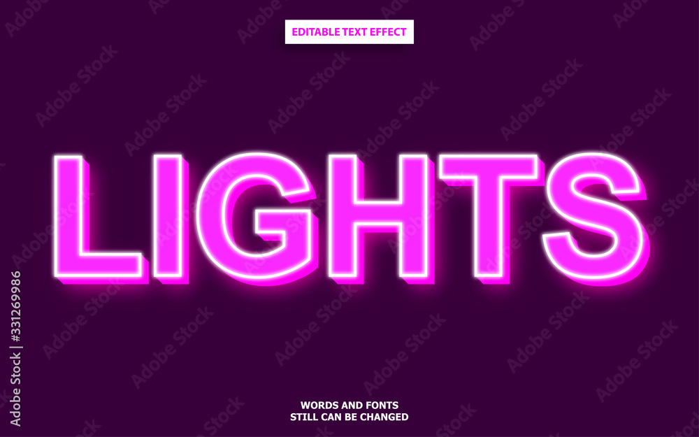 lights text effect