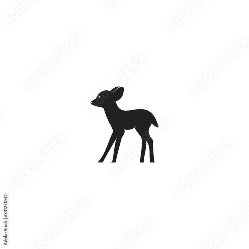 Fawn vector logo design. Cute deer vector logo design. 