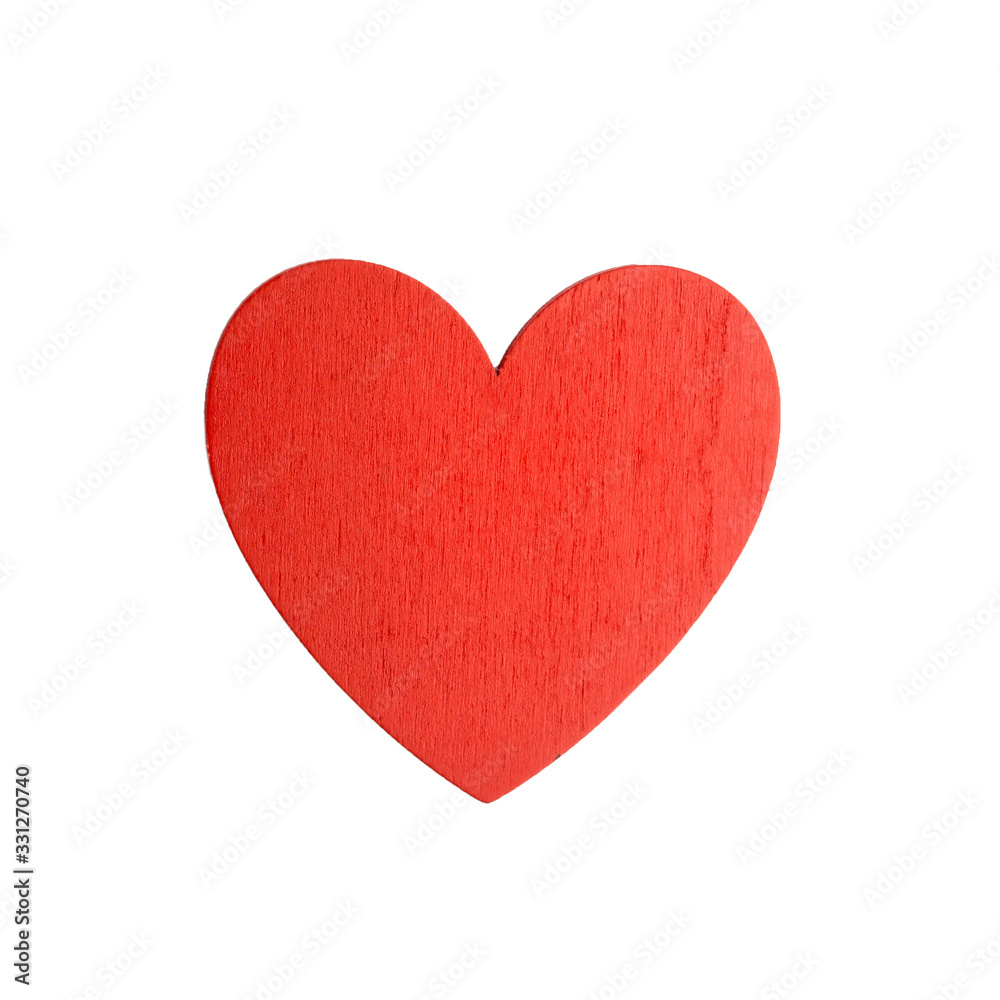 Valentines day concept, red heart isolated on white background