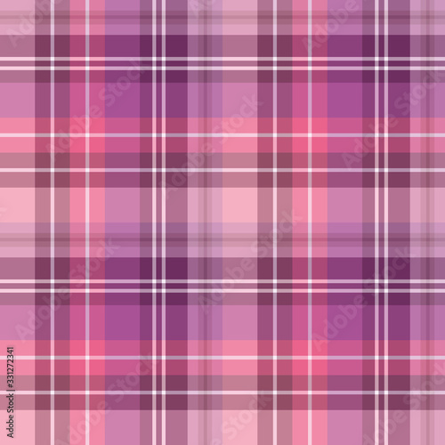 Seamless pattern in great creative pink, violet and white colors for plaid, fabric, textile, clothes, tablecloth and other things. Vector image.