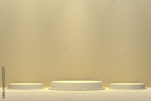3d rendering Podium minimal abstract background for cosmetic product presentation  Abstract geometric shape