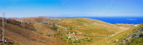 superb panoramic view of Syros, beautiful Cyclades island in the heart of the Aegean Sea