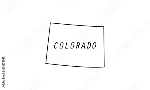 Colorado outline map state shape USA country