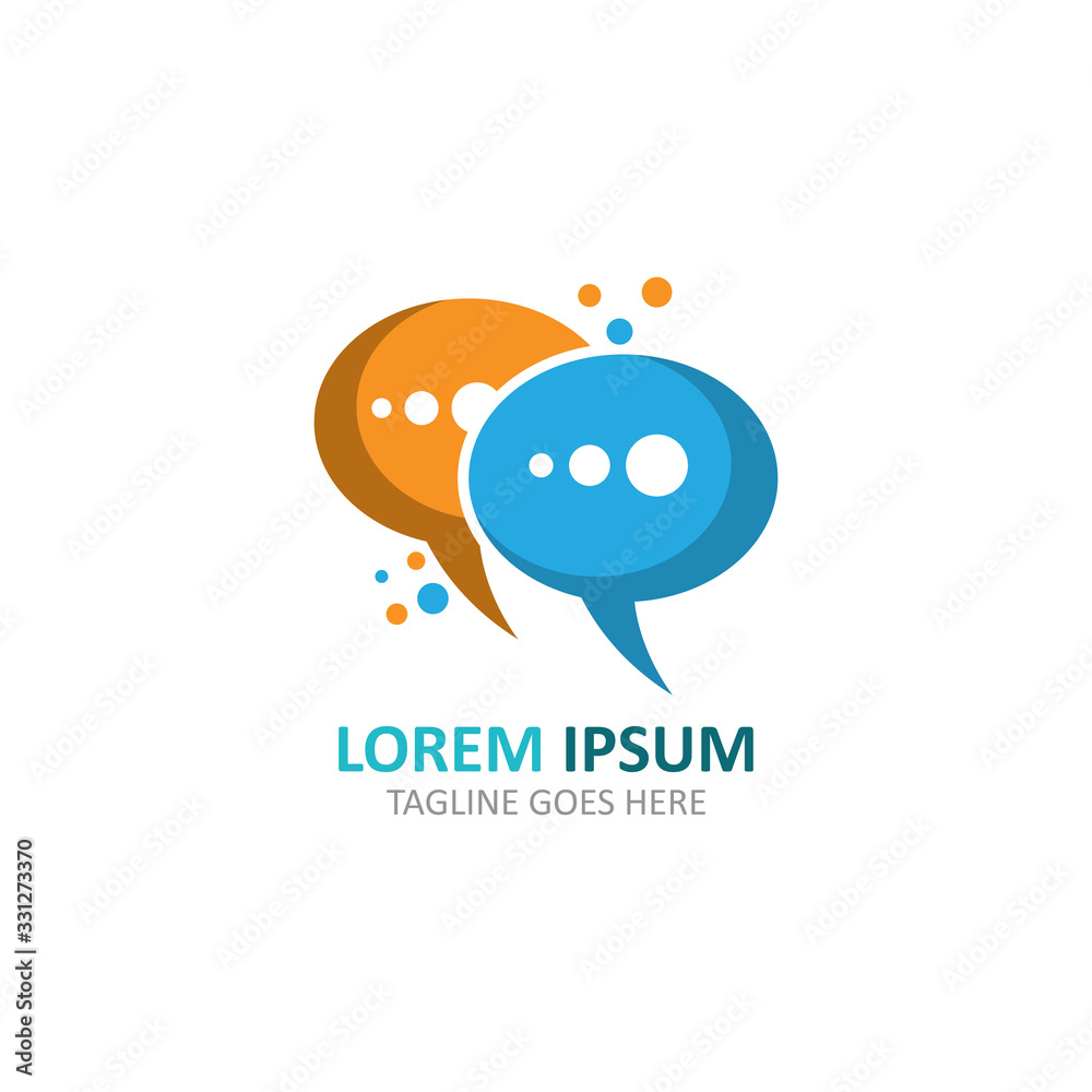 Fototapeta premium Chat bubble messenger logo or symbol communication creative template design