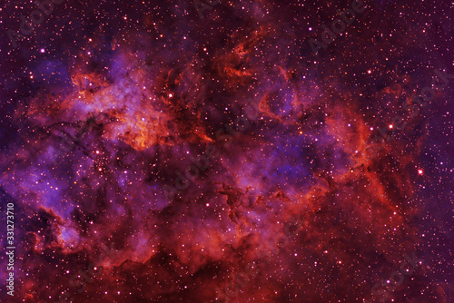 Beautiful galaxy of red color with stars. Elements of this image were furnish...