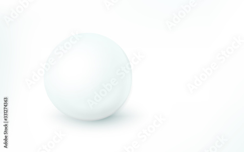 Sphere, white ball. Mock up of clean round the realistic object, orb icon. Design decoration round shape, geometric simple, figure circle form. Isolated on white background, vector illustration.
