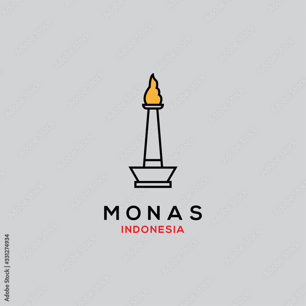 Vector Design of Monas Indonesia Logo Template
