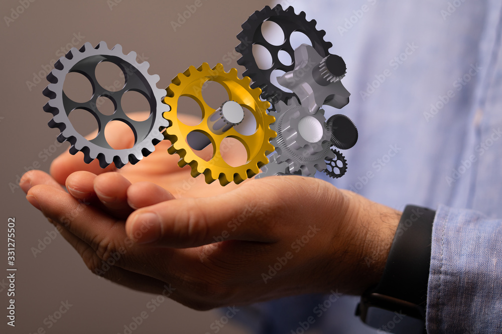 gear Technology setting concept background. gear Technology setting concept background.