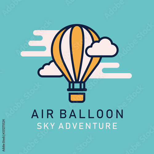 Flat image hot air balloons airship