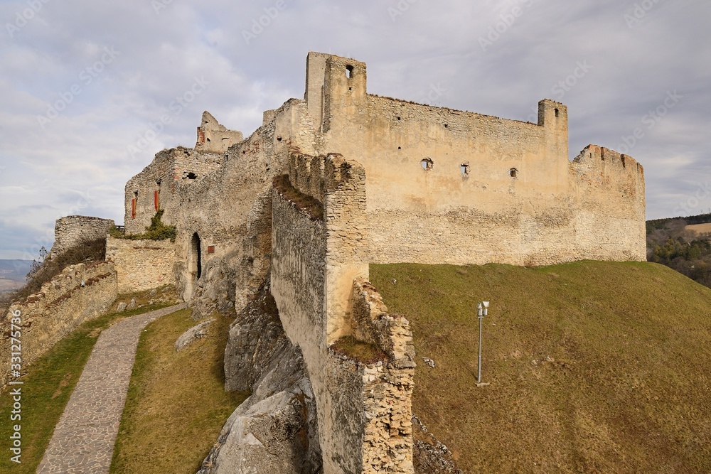 Ruins of Beckov castle, Beckov, Slovakia, 22 February 2020
