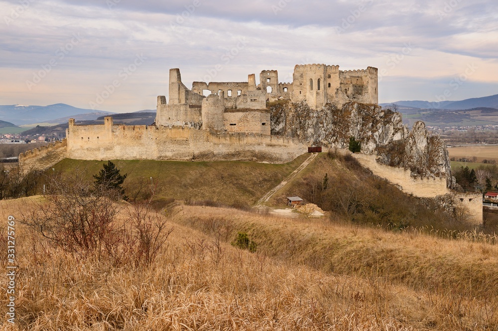 Ruins of Beckov castle, Beckov, Slovakia, 22 February 2020
