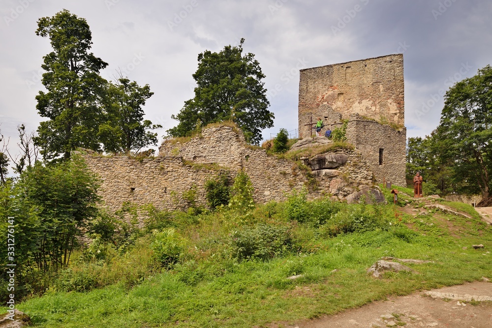 Vitkuv hradek (ruins of castle),  Southern Bohemia, Czech republic, August 2019 