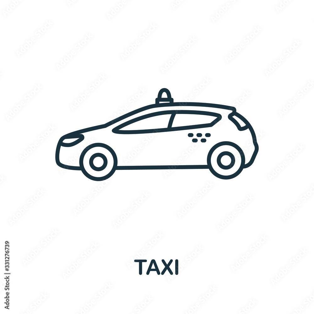 Taxi icon from airport collection. Simple line Taxi icon for templates, web design and infographics