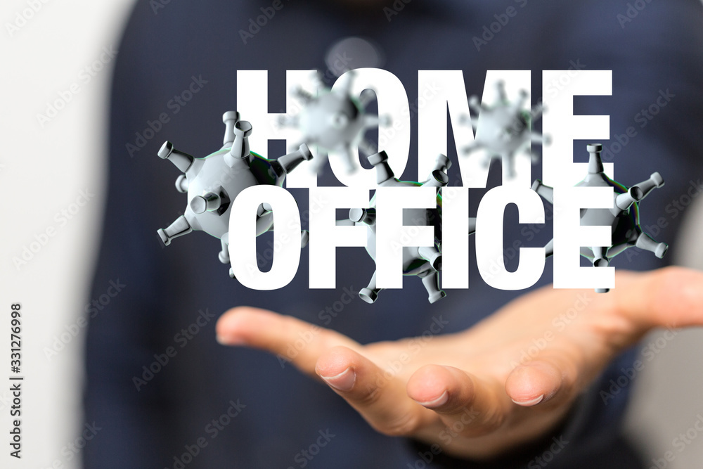 Home office cause of corona of self quarantine digital.