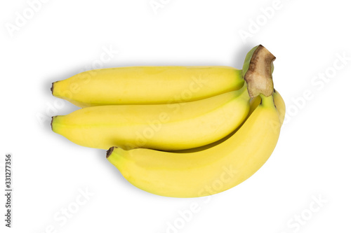 Bunch of ripe bananas on wihte isolated background