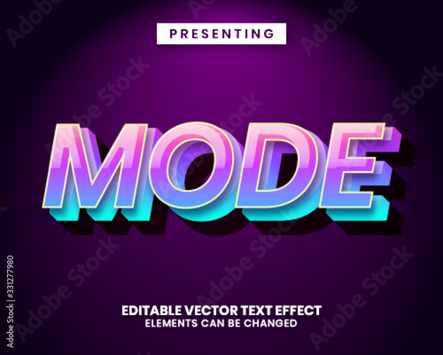 Modern gradient style editable text effect