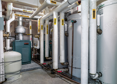 Konstfotografi Boiler room of residential, strata or multilevel building