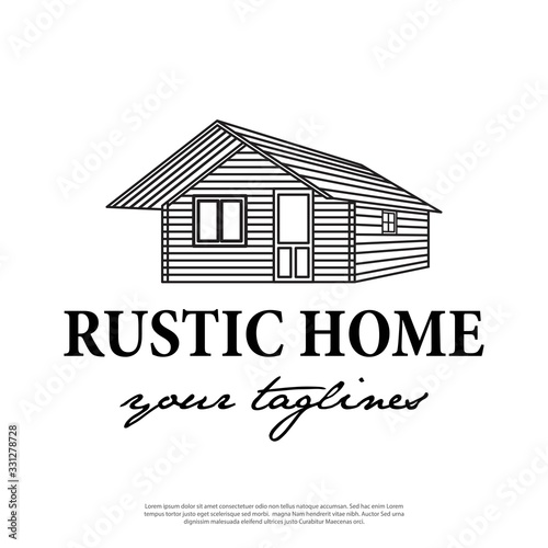 logo vector illustration vintage rustic cabin