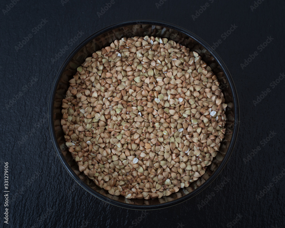 Buckwheat photographed against a black background Buckwheat photographed against a black background